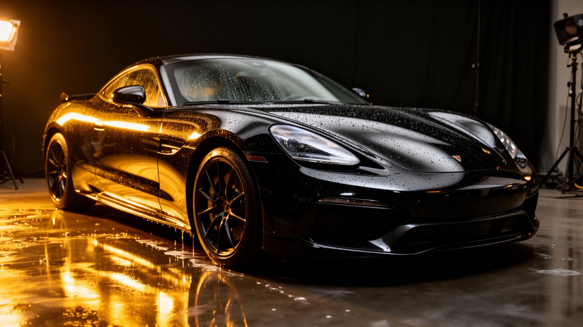 Professional auto detailing - pristine sports car